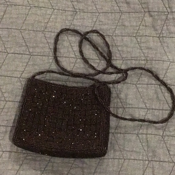 Beaded Cocktail Purse-Black - Picture 1 of 2